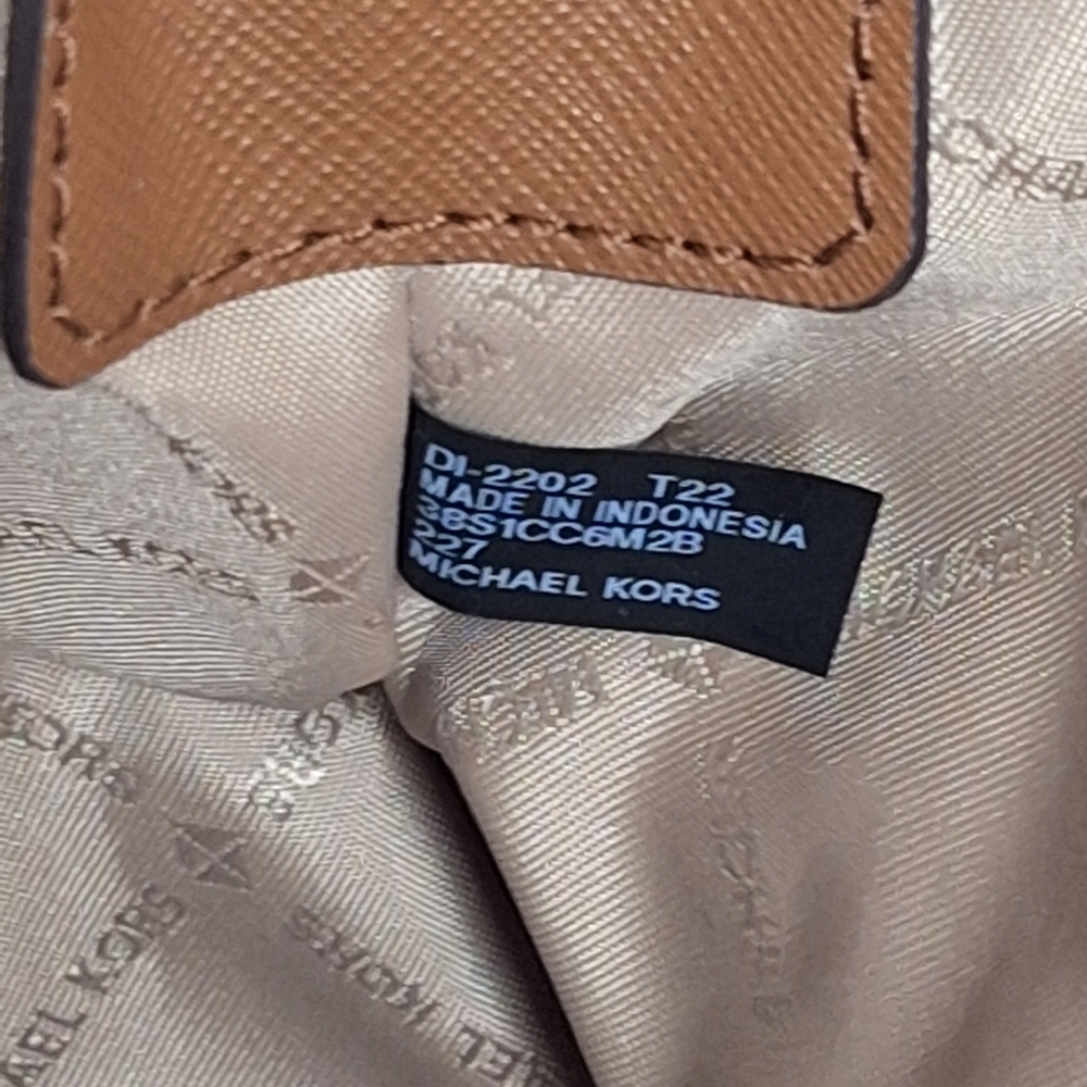 Michael Kors Ciara Womens Tan & Brown Signature Monogram Logo Satchel Bag Medium - Picture 10 of 16